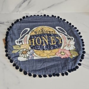 NWT - Wildflower Honey Round Blue Cover & Pillow